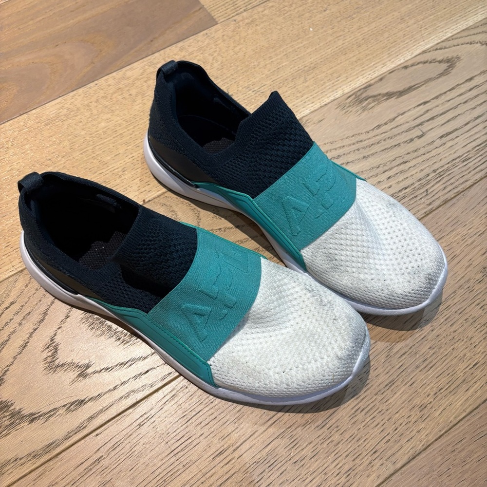 APL Techloom Bliss Teal and White Slip-On Sneakers